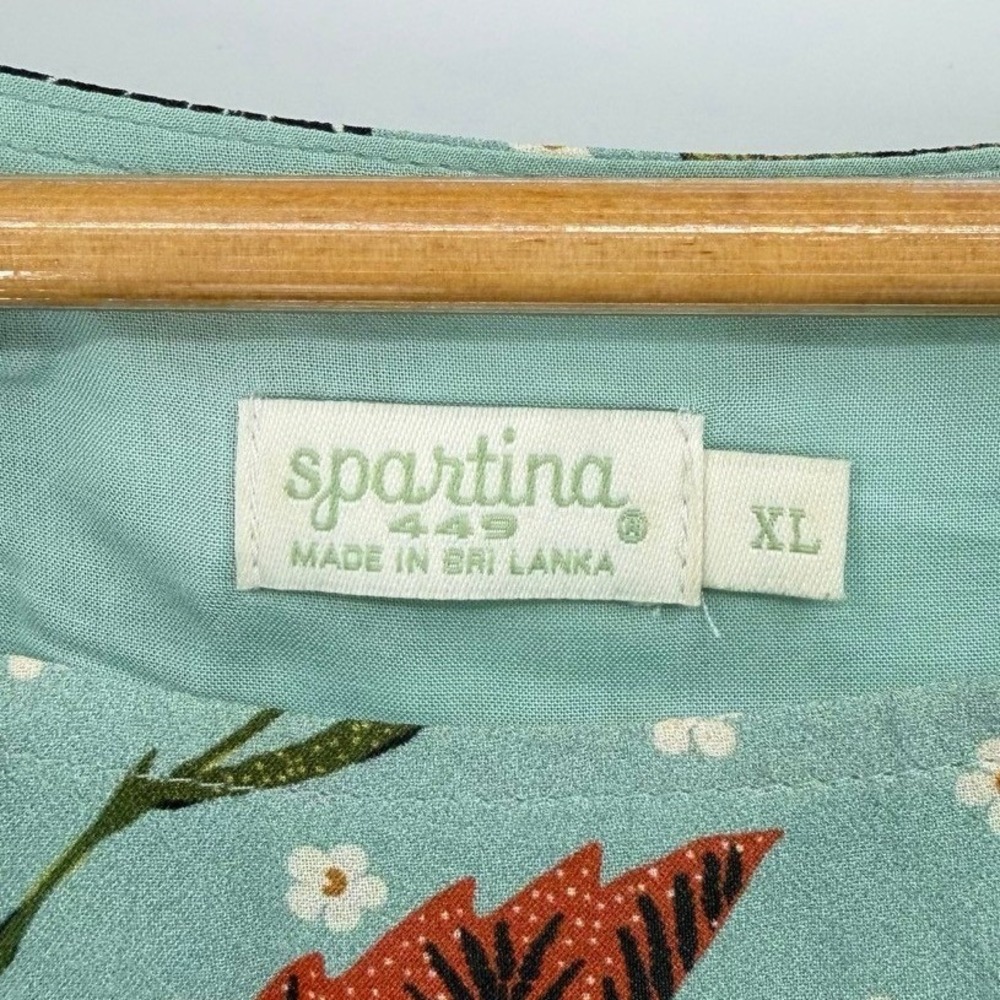 Spartina 449 Womens‎ XL Millie Ruffle Dress Floral Butterfly Boho Cottagecore - Picture 11 of 13